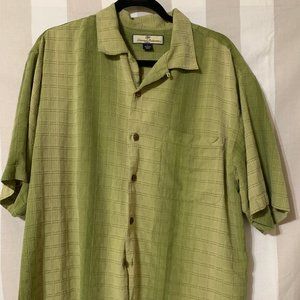 Tommy Bahama Green Button Down Silk Shirt